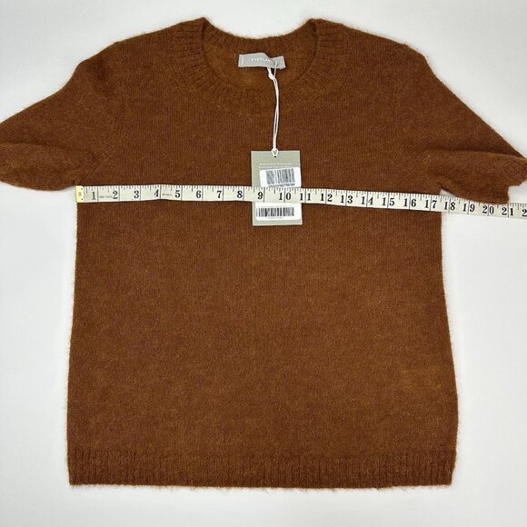 Everlane Women's NWT Brown The Alpaca Wool Short Sleeve Tee Sweater S/C35 - Picture 11 of 13